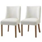 Modern Nailhead Upholstered Dining Chairs with High Back (Set of 2)
