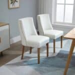 Modern Nailhead Upholstered Dining Chairs with High Back (Set of 2)