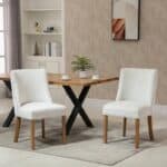 Modern Nailhead Upholstered Dining Chairs with High Back (Set of 2)