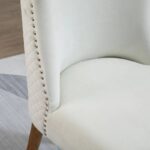 Modern Nailhead Upholstered Dining Chairs with High Back (Set of 2)