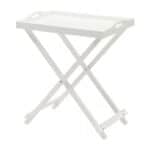 White Wood Folding Side Table with Contemporary Design