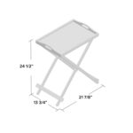 White Wood Folding Side Table with Contemporary Design