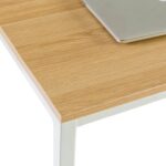 Modern Office Desk with White Metal Frame and Wood Top 8 Modern Office Desk with White Metal Frame and Wood Top