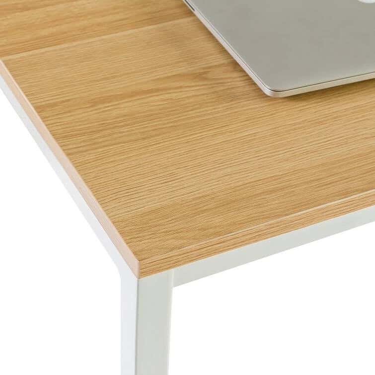 Modern Office Desk with White Metal Frame and Wood Top 3 Modern Office Desk with White Metal Frame and Wood Top - Image 3