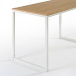 Modern Office Desk with White Metal Frame and Wood Top 9 Modern Office Desk with White Metal Frame and Wood Top
