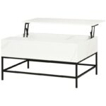Modern White Lift Top Coffee Table with Hidden Storage