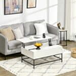 Modern White Lift Top Coffee Table with Hidden Storage