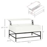 Modern White Lift Top Coffee Table with Hidden Storage
