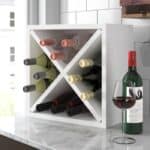 Stackable 12-Bottle Wine Rack White Wood Finish Eco-Friendly