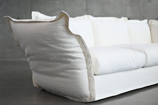 WILLOW Sea Shell Nubbly Fabric Sectional 4