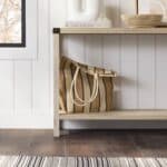 Industrial Farmhouse Entryway Table with White Oak Wood Finish 7 Industrial Farmhouse Entryway Table with White Oak Wood Finish