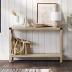 Industrial Farmhouse Entryway Table with White Oak Wood Finish 8 Industrial Farmhouse Entryway Table with White Oak Wood Finish