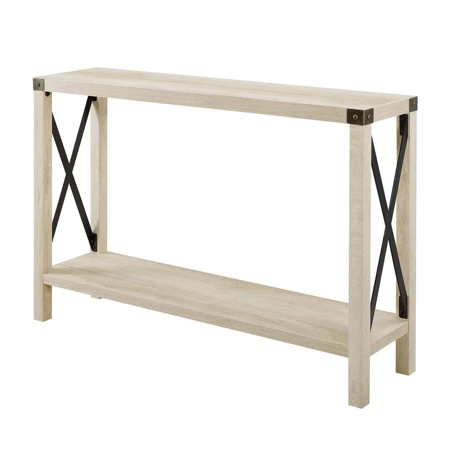 Industrial Farmhouse Entryway Table with White Oak Wood Finish 5 Industrial Farmhouse Entryway Table with White Oak Wood Finish - Image 5