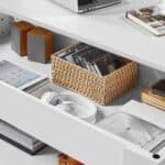 Lift-Top Coffee Table with Hidden Storage and Shelf in White 9 Lift-Top Coffee Table with Hidden Storage and Shelf in White