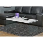 Modern White Coffee Table with Tempered Glass Legs 6 Modern White Coffee Table with Tempered Glass Legs