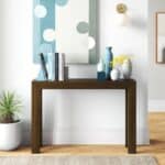 Solid Wood Modern Console Table Dark Brown Walnut Finish 6 Solid Wood Modern Console Table Dark Brown Walnut Finish