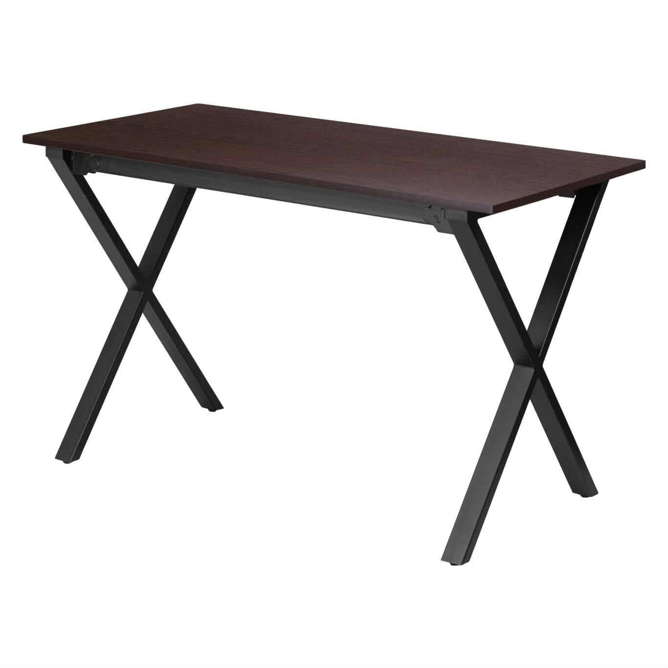 Modern Writing Desk with Black Metal Frame and Walnut Top 1 Modern Writing Desk with Black Metal Frame and Walnut Top