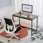 Modern Computer Desk with Metal Frame and Wood Top
