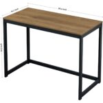 Modern Computer Desk with Metal Frame and Wood Top