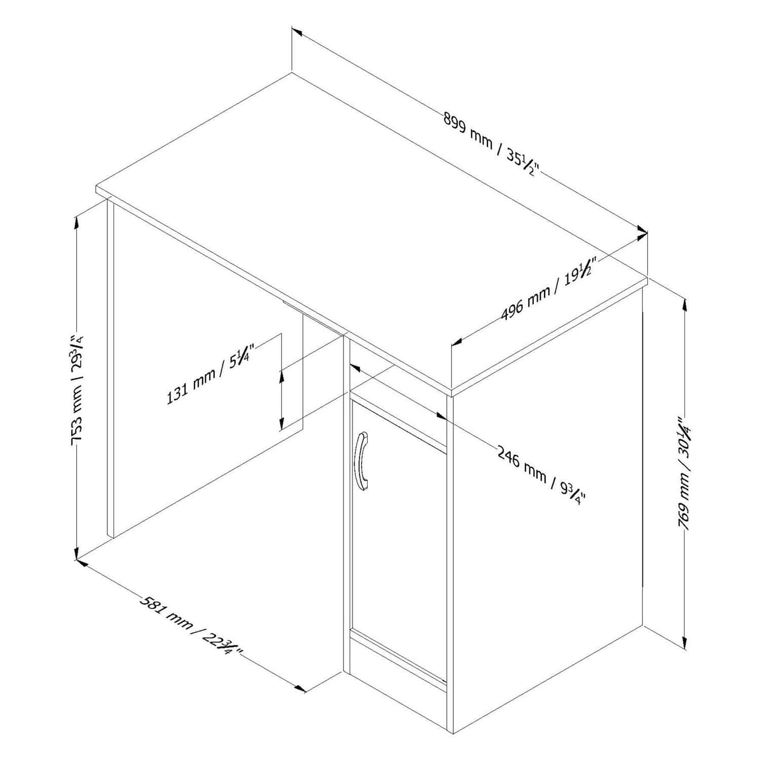 White Computer Desk with Storage for Small Home Office Spaces 2 White Computer Desk with Storage for Small Home Office Spaces - Image 2