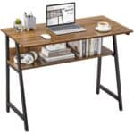 39 Inch Modern Home Office Desk with Shelf Space 7 39 Inch Modern Home Office Desk with Shelf Space