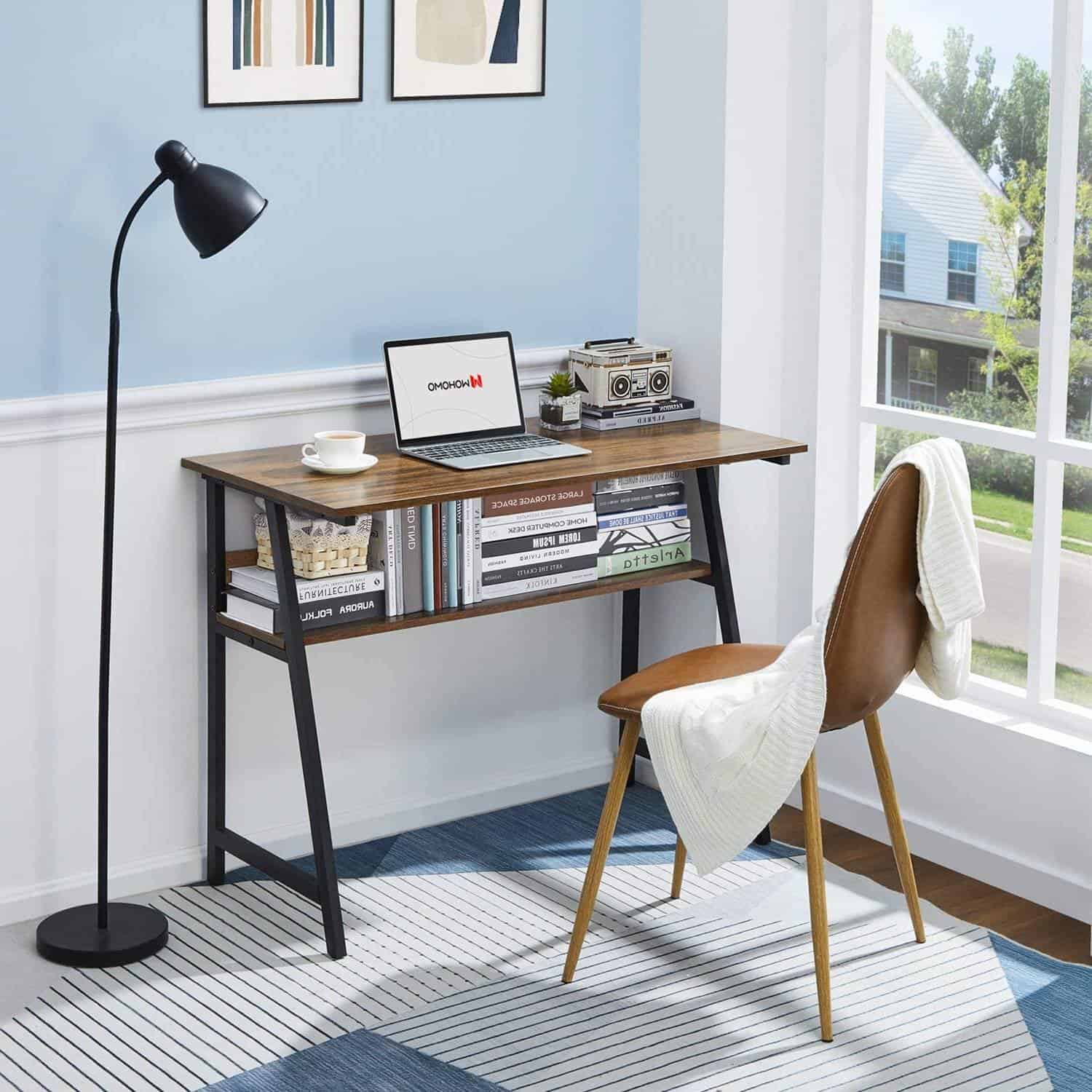 39 Inch Modern Home Office Desk with Shelf Space 3 39 Inch Modern Home Office Desk with Shelf Space - Image 3