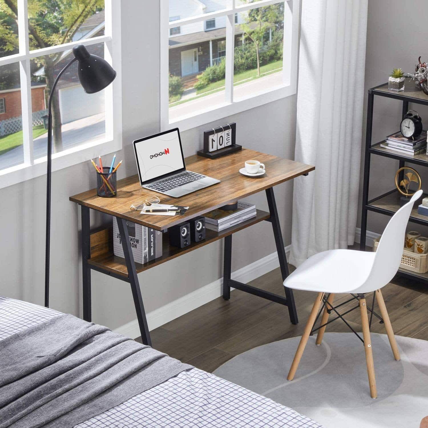 39 Inch Modern Home Office Desk with Shelf Space 4 39 Inch Modern Home Office Desk with Shelf Space - Image 4