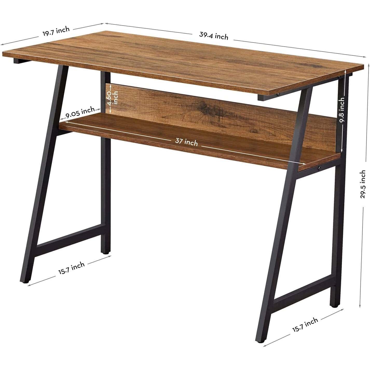 39 Inch Modern Home Office Desk with Shelf Space 5 39 Inch Modern Home Office Desk with Shelf Space - Image 5