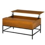 Farmhouse Brown Lift Top Coffee Table with Hidden Storage 6 Farmhouse Brown Lift Top Coffee Table with Hidden Storage