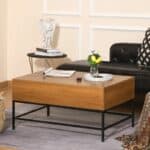Farmhouse Brown Lift Top Coffee Table with Hidden Storage 7 Farmhouse Brown Lift Top Coffee Table with Hidden Storage