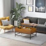 Farmhouse Brown Lift Top Coffee Table with Hidden Storage 8 Farmhouse Brown Lift Top Coffee Table with Hidden Storage