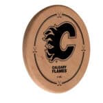 Calgary Flames Natural Laser Engraved Wood Sign Wall Art