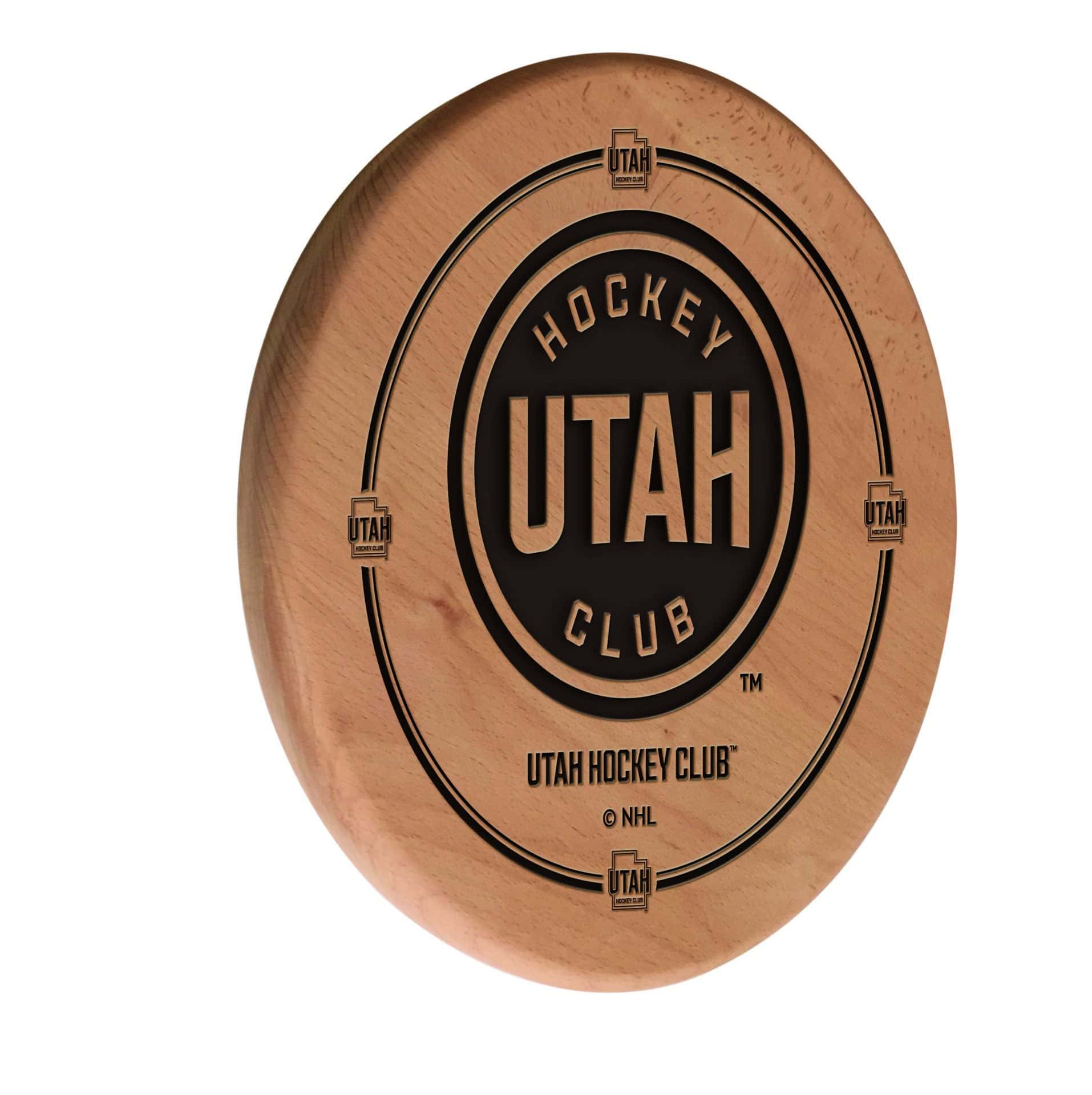 Utah Hockey Club Natural Laser Engraved Wood Sign Wall Art 1 Utah Hockey Club Natural Laser Engraved Wood Sign Wall Art