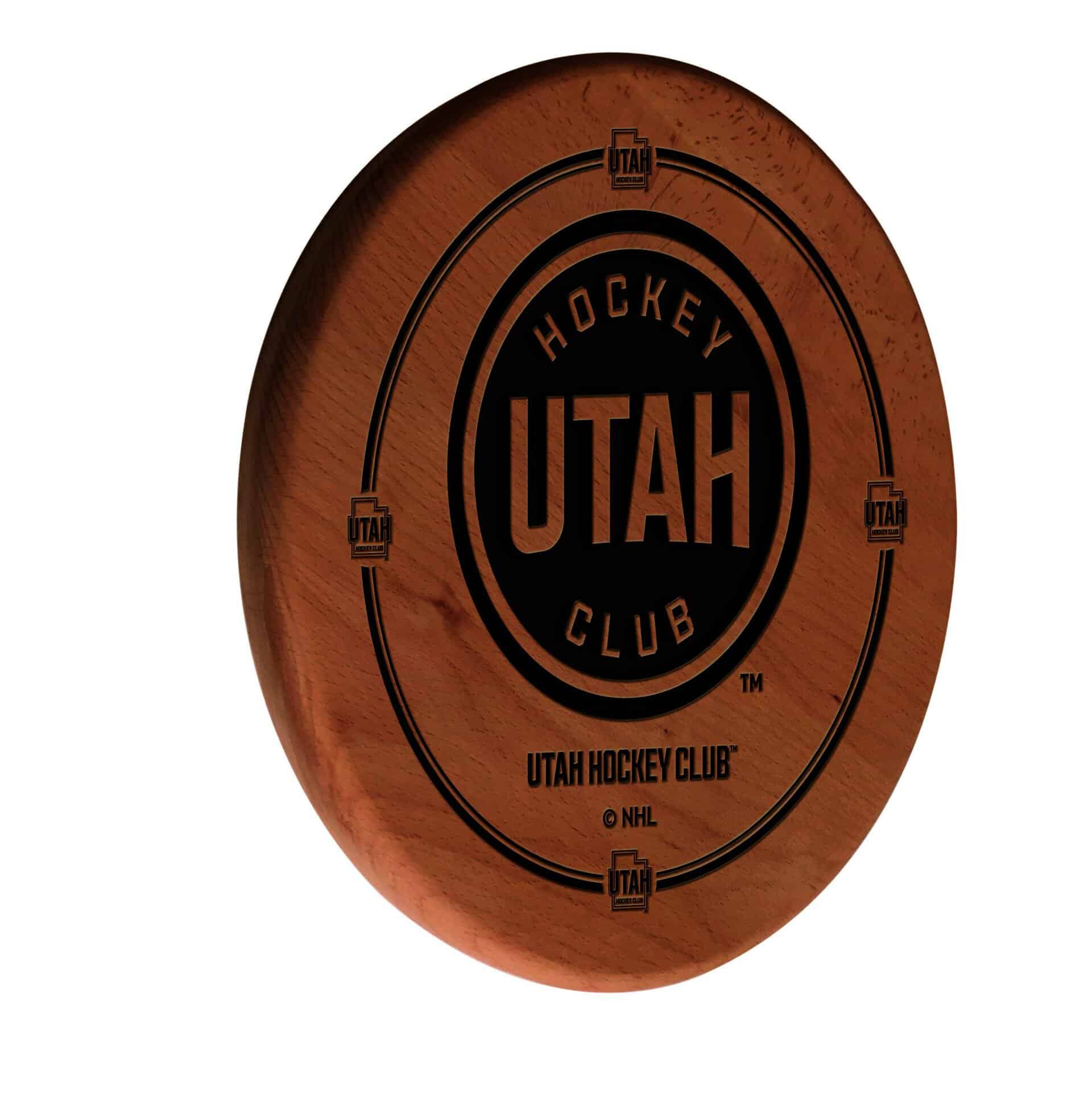 Utah Hockey Club Natural Laser Engraved Wood Sign Wall Art 3 Utah Hockey Club Natural Laser Engraved Wood Sign Wall Art