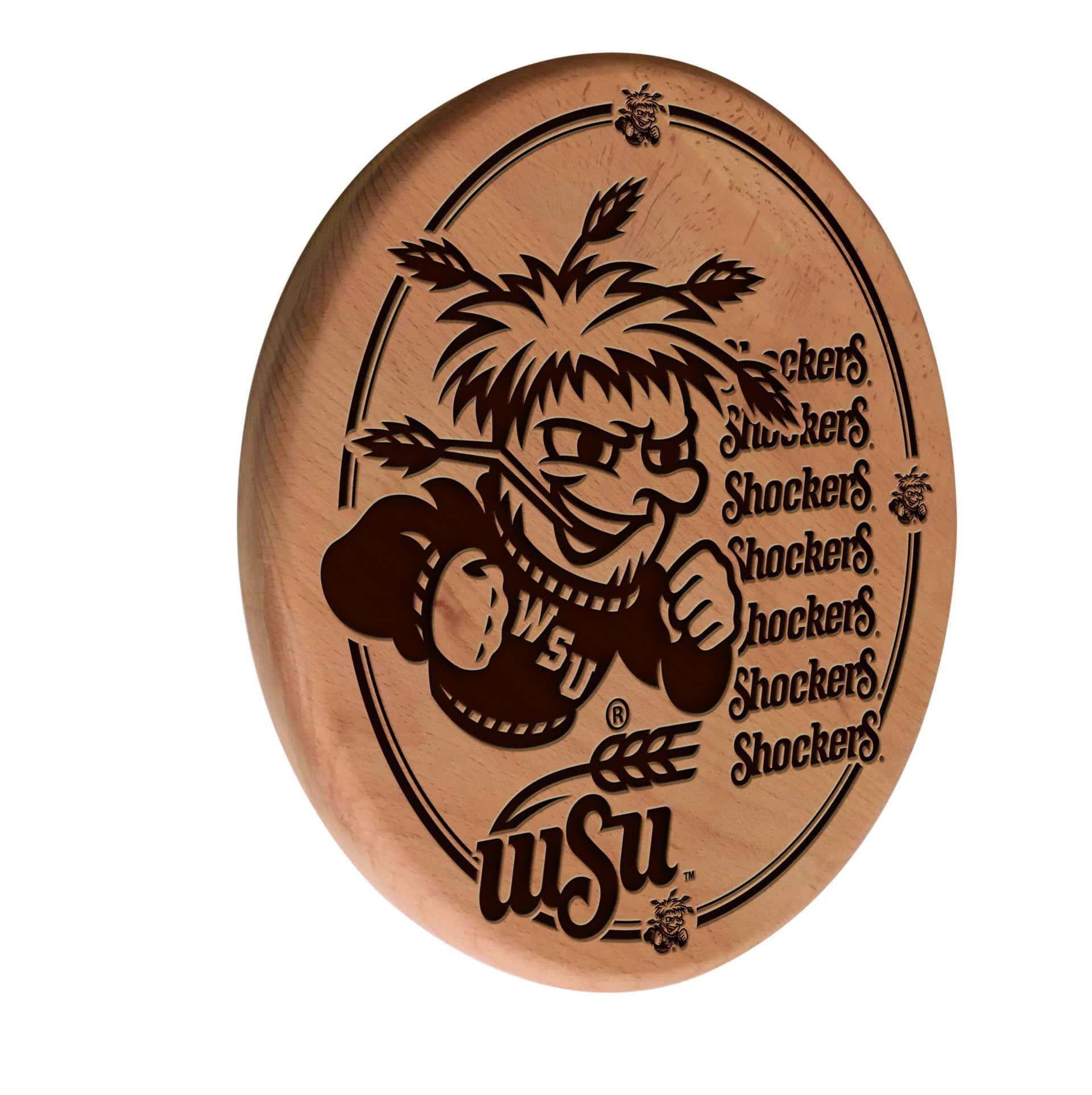 Wichita State University Natural Laser Engraved Wood Sign Wall Art 3 Wichita State University Natural Laser Engraved Wood Sign Wall Art