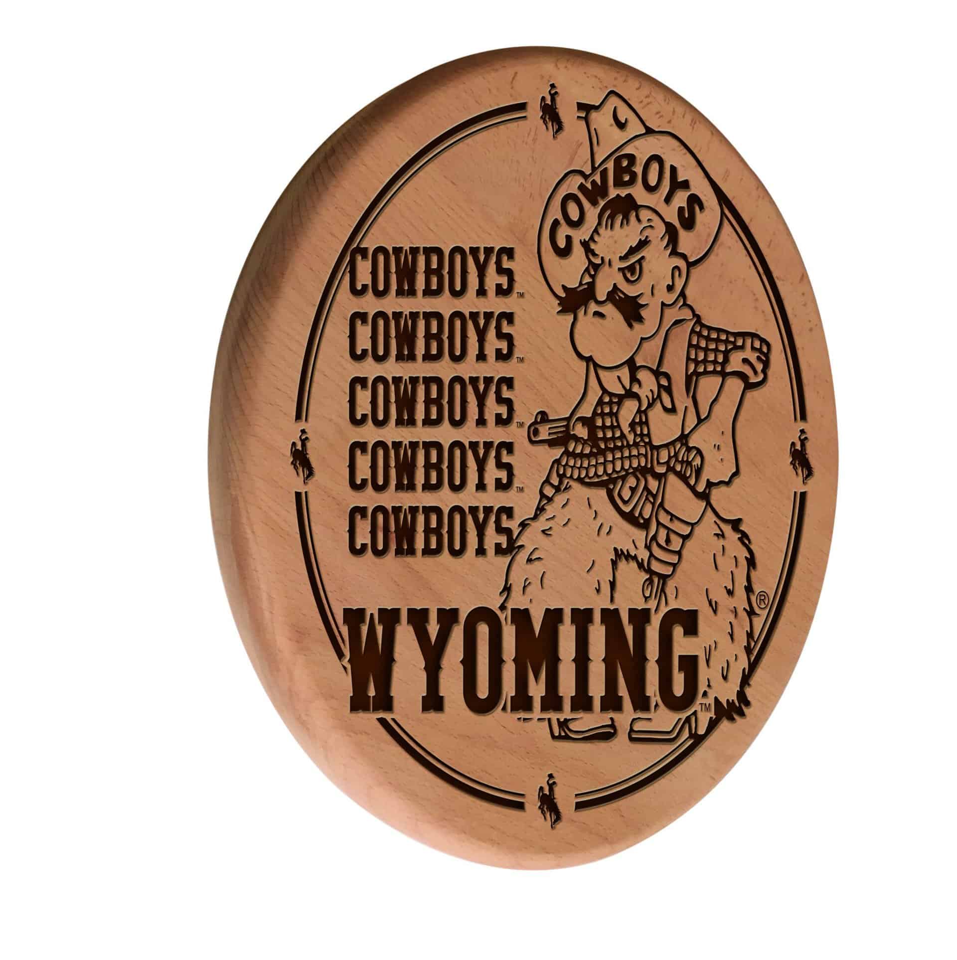 University of Wyoming Natural Laser Engraved Wood Sign Wall Art 3 University of Wyoming Natural Laser Engraved Wood Sign Wall Art