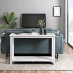 Modern Coastal Farmhouse White Sofa Table with Storage Shelf 6 Modern Coastal Farmhouse White Sofa Table with Storage Shelf