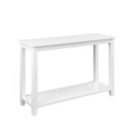 Modern Coastal Farmhouse White Sofa Table with Storage Shelf 8 Modern Coastal Farmhouse White Sofa Table with Storage Shelf