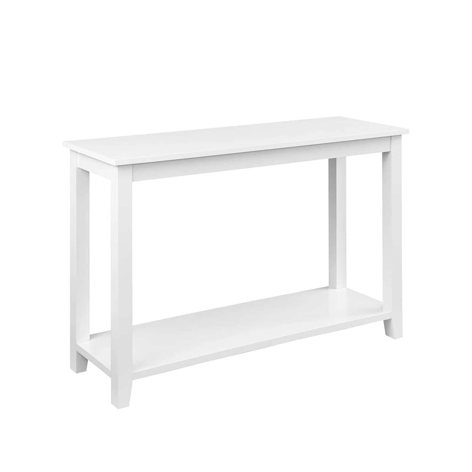 Modern Coastal Farmhouse White Sofa Table with Storage Shelf 3 Modern Coastal Farmhouse White Sofa Table with Storage Shelf - Image 3