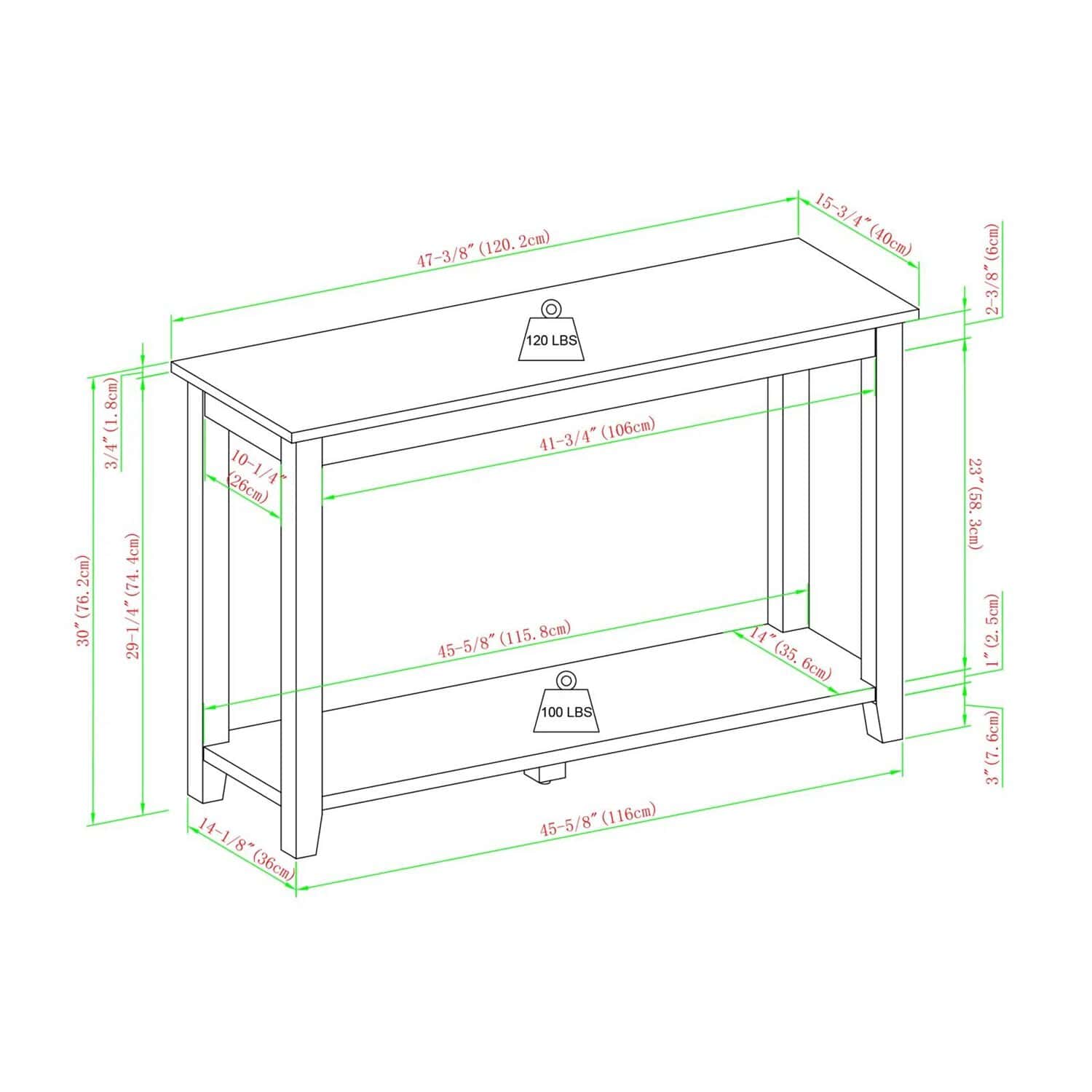 Modern Coastal Farmhouse White Sofa Table with Storage Shelf 5 Modern Coastal Farmhouse White Sofa Table with Storage Shelf - Image 5