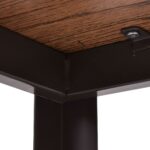 Industrial Modern Wood Top Desk with Locking Wheels