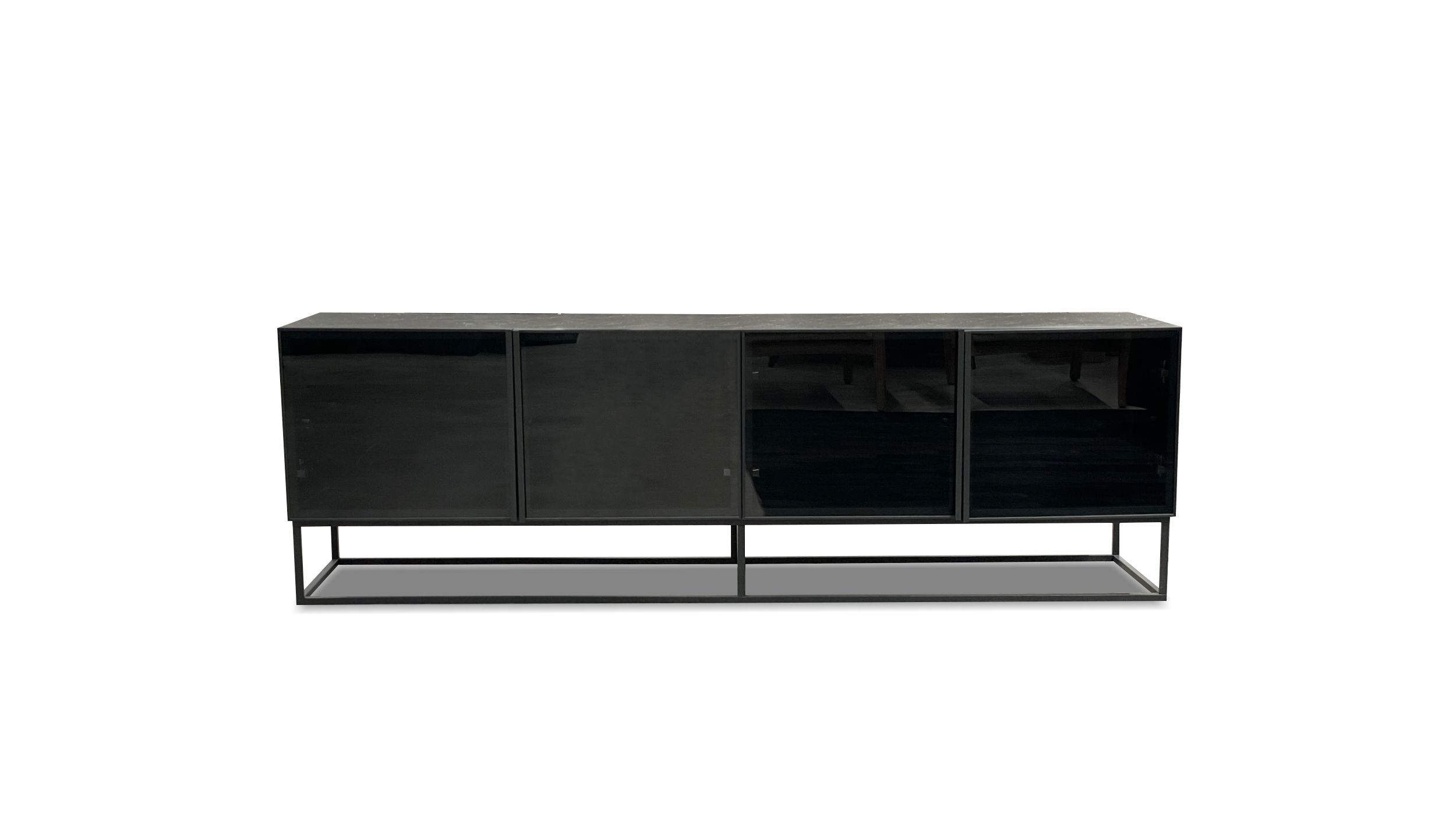 BARKER Slate Ceramic Top Black Ash Media Unit