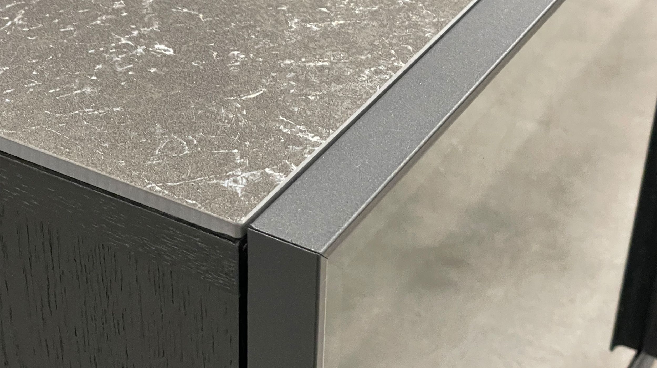 BARKER Slate Ceramic Top Black Ash Media Unit