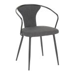 Waco Industrial Black Metal Grey Fabric Upholstered Chair 11 Waco Industrial Black Metal Grey Fabric Upholstered Chair