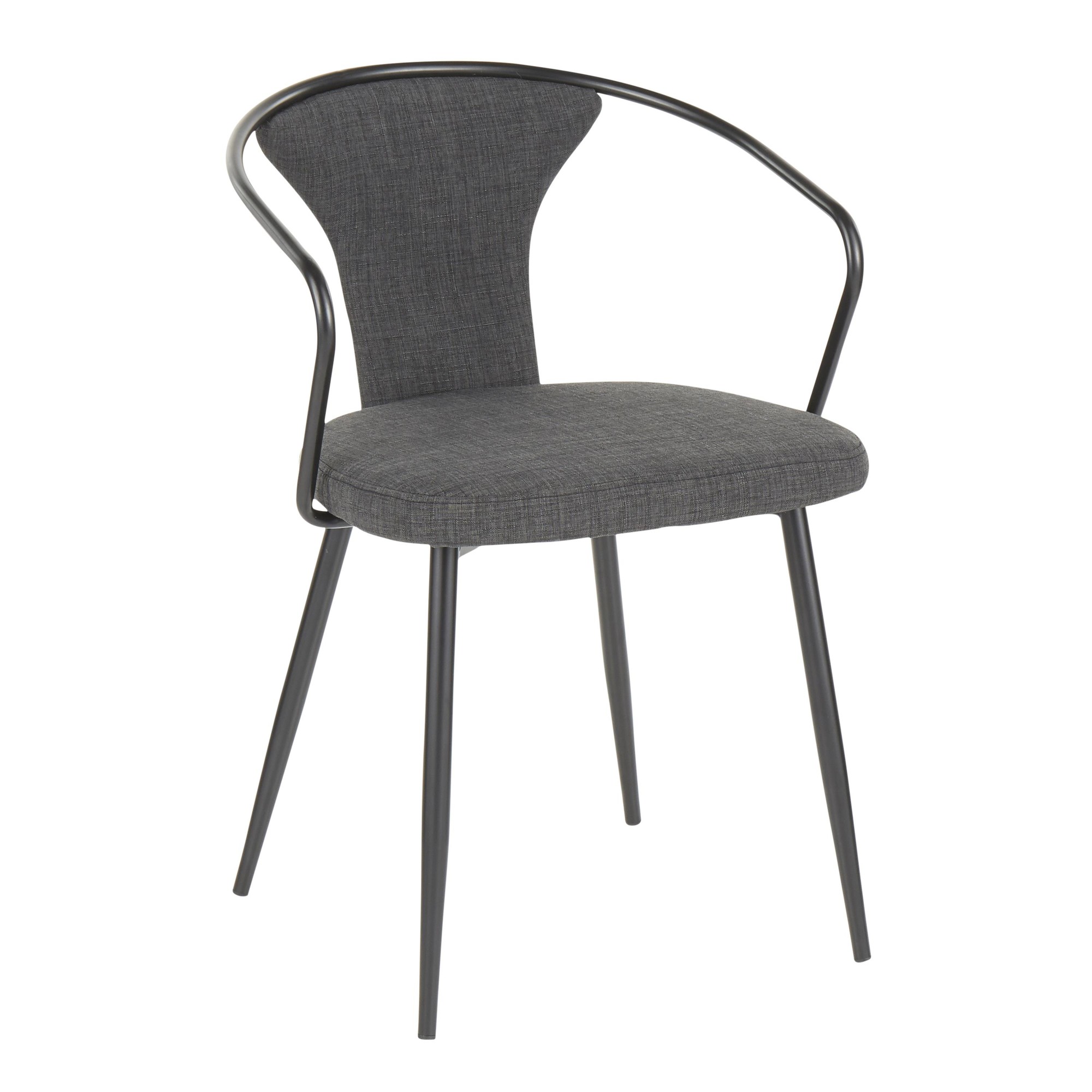 Waco Industrial Black Metal Grey Fabric Upholstered Chair 2 Waco Industrial Black Metal Grey Fabric Upholstered Chair - Image 2