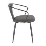 Waco Industrial Black Metal Grey Fabric Upholstered Chair 12 Waco Industrial Black Metal Grey Fabric Upholstered Chair
