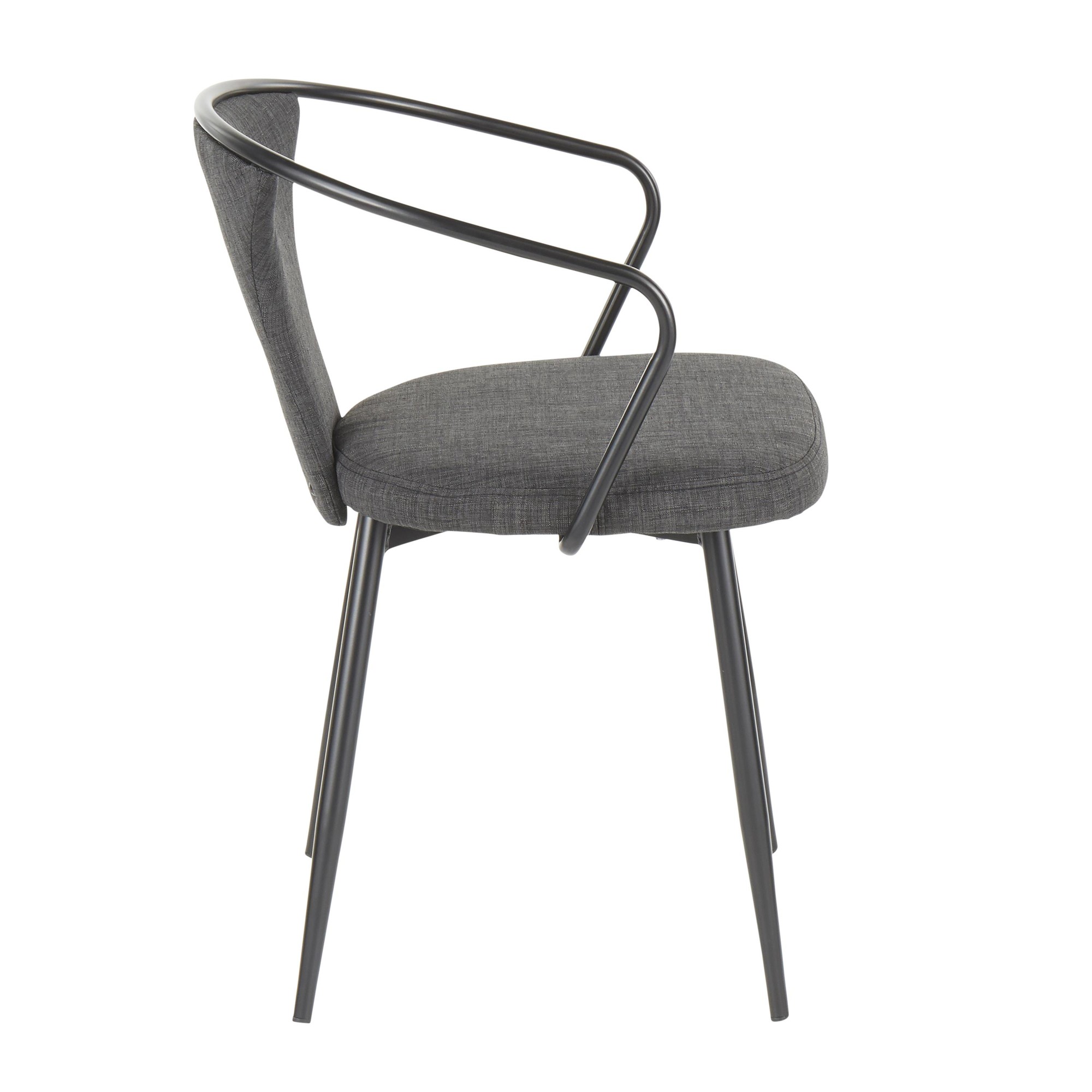 Waco Industrial Black Metal Grey Fabric Upholstered Chair 3 Waco Industrial Black Metal Grey Fabric Upholstered Chair - Image 3