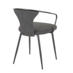 Waco Industrial Black Metal Grey Fabric Upholstered Chair 13 Waco Industrial Black Metal Grey Fabric Upholstered Chair