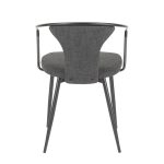 Waco Industrial Black Metal Grey Fabric Upholstered Chair 14 Waco Industrial Black Metal Grey Fabric Upholstered Chair