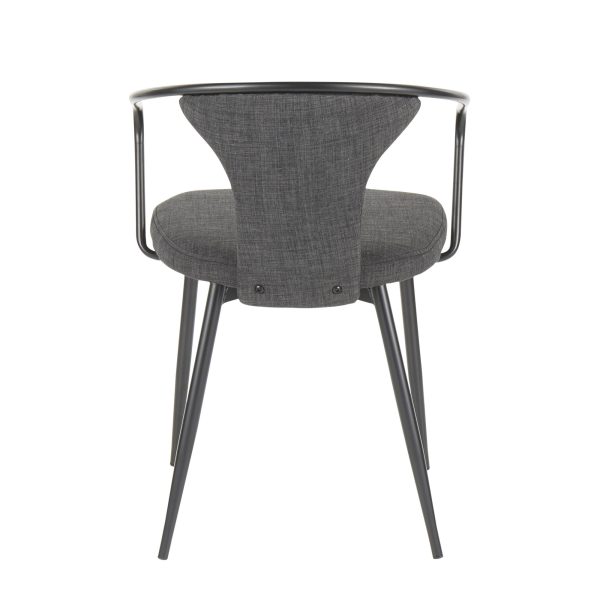 Waco Industrial Black Metal Grey Fabric Upholstered Chair 5